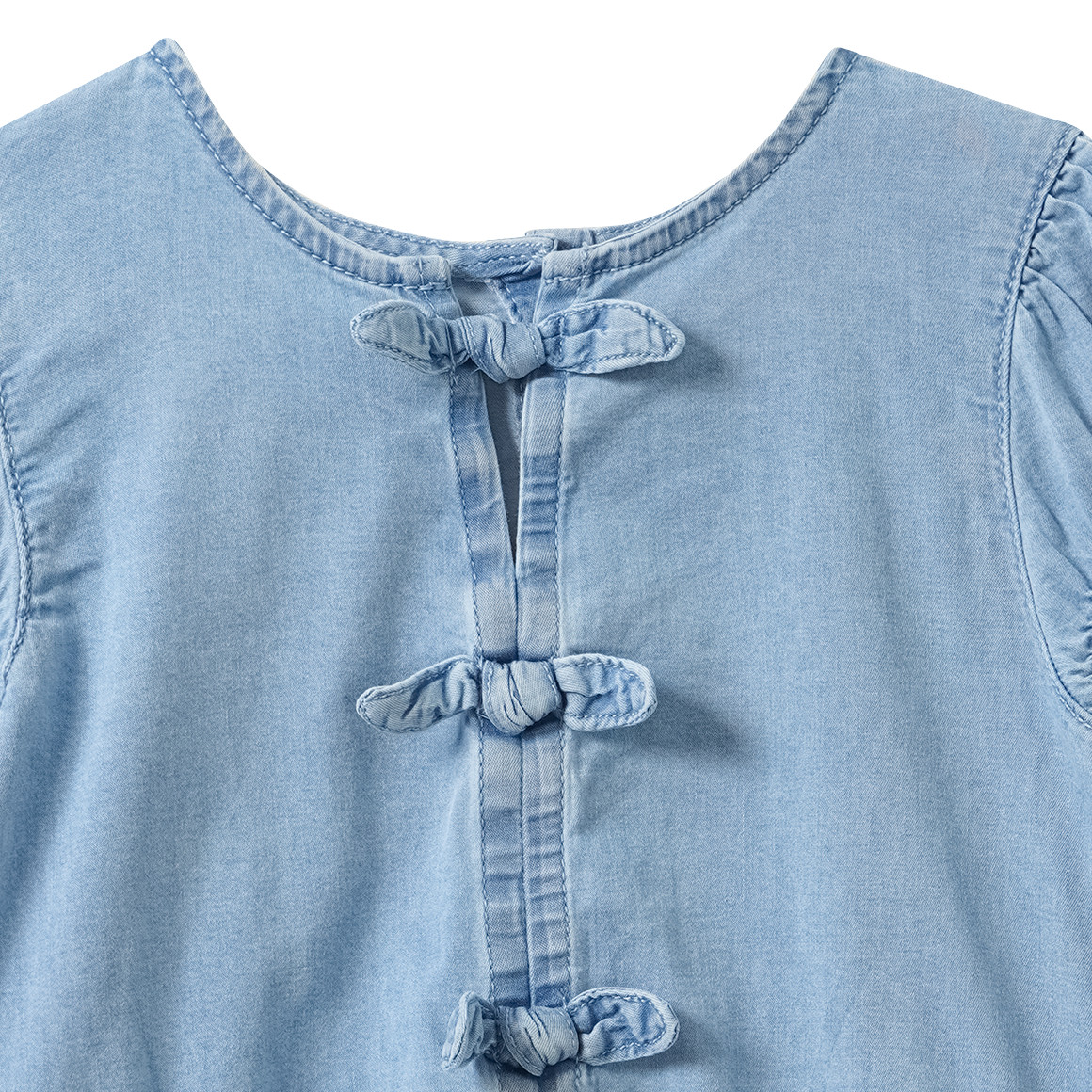 Mädchen Bluse in Denim-Optik