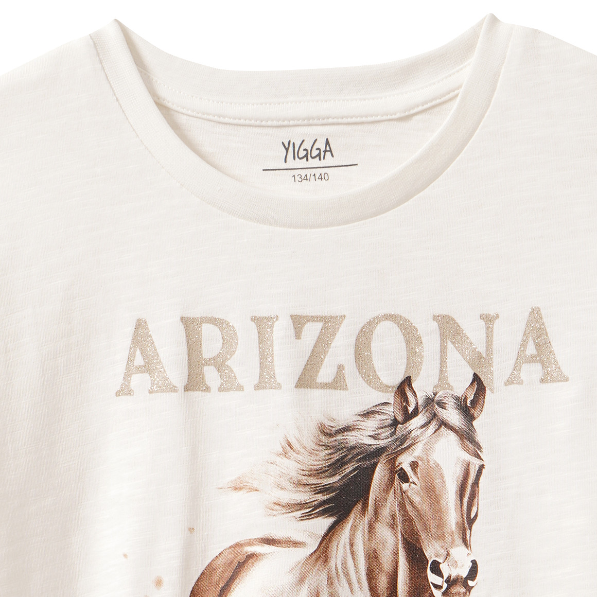 Mädchen T-Shirt mit Pferde-Print