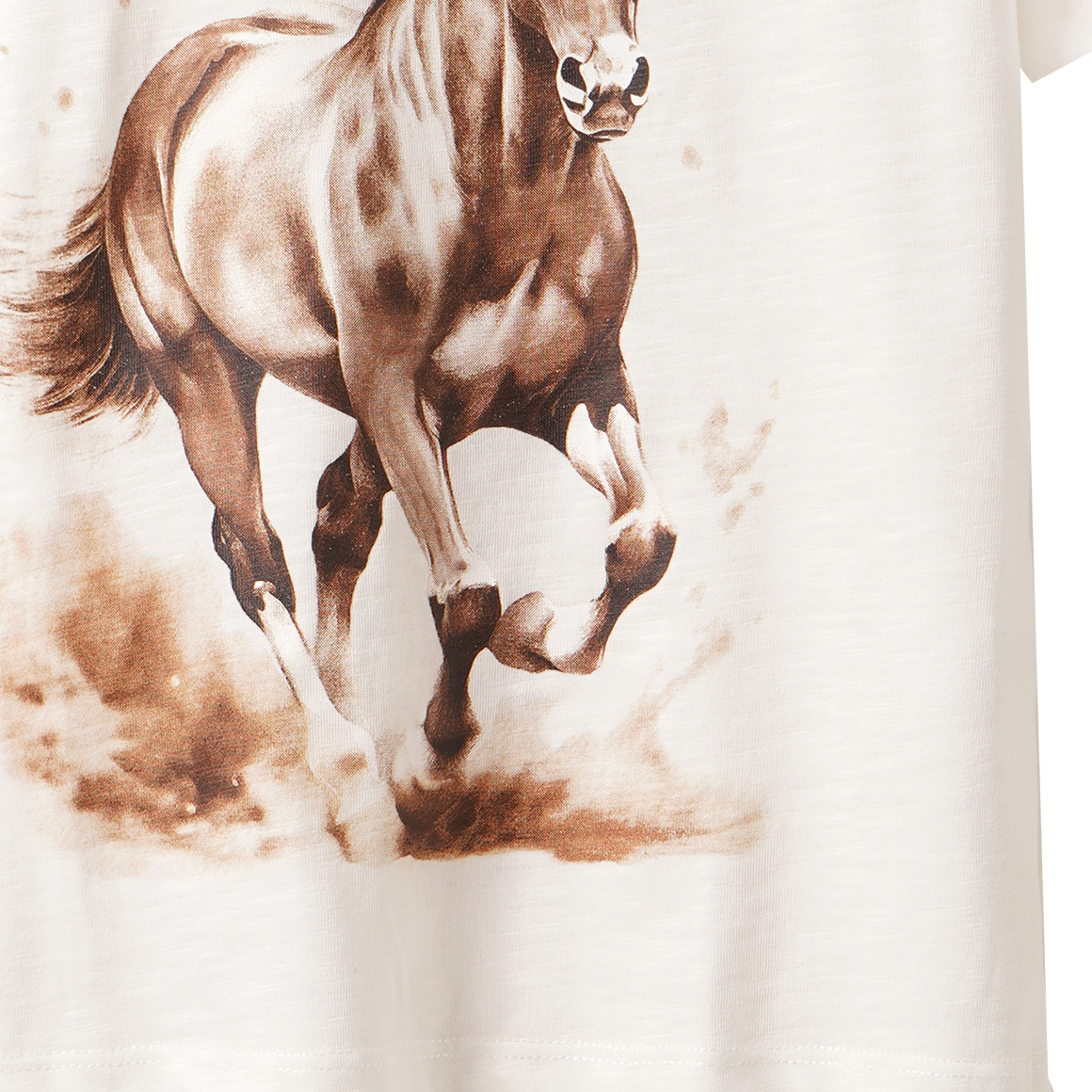 Mädchen T-Shirt mit Pferde-Print