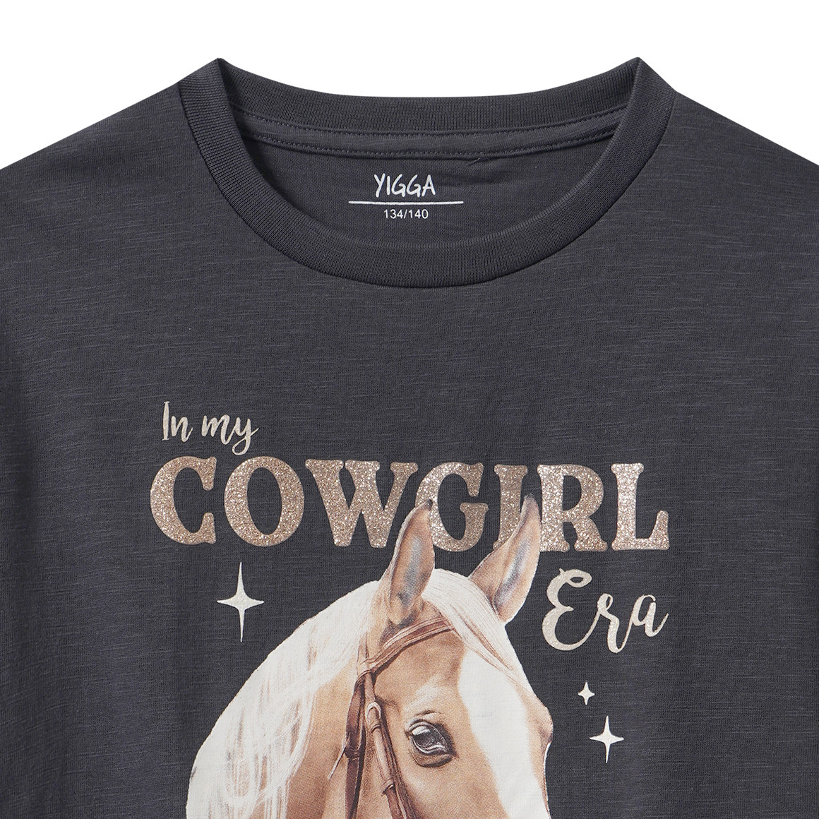 Mädchen T-Shirt mit Pferde-Print