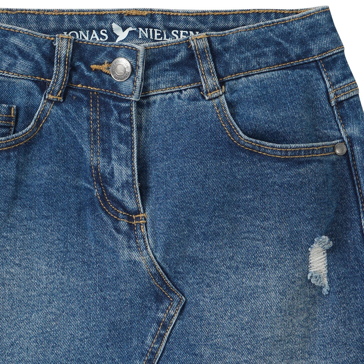 Mädchen Jeansrock mit Used-Details