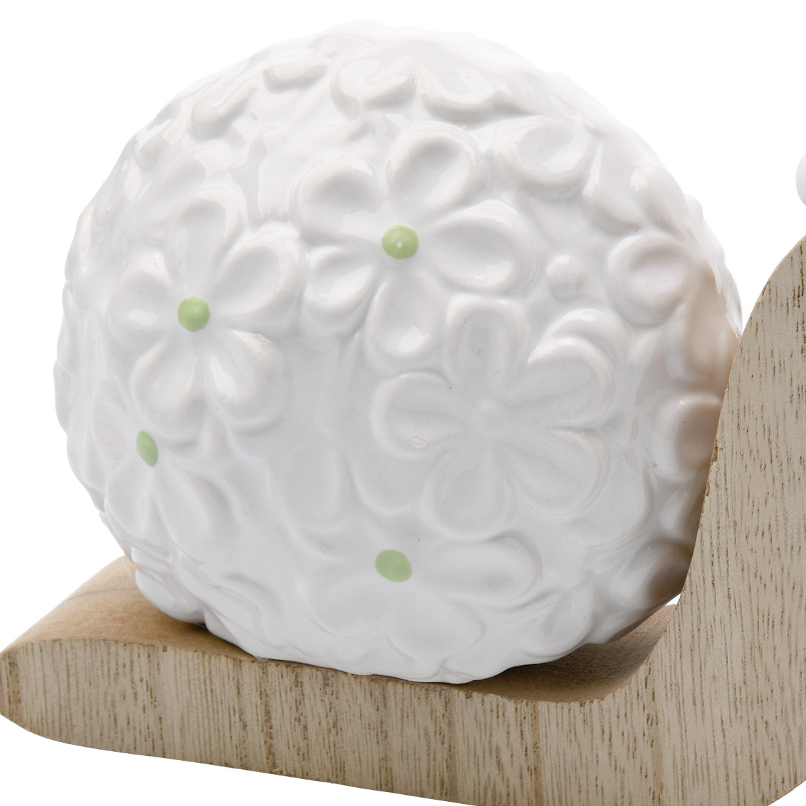 Decoratieve slak met keramische bloem