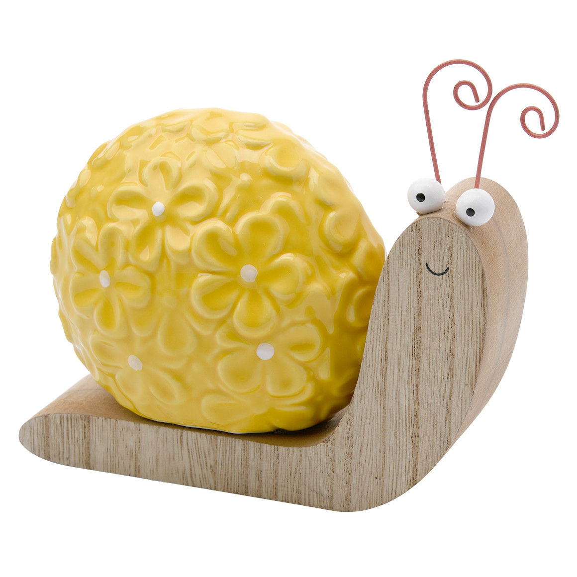 Decoratieve slak met keramische bloem