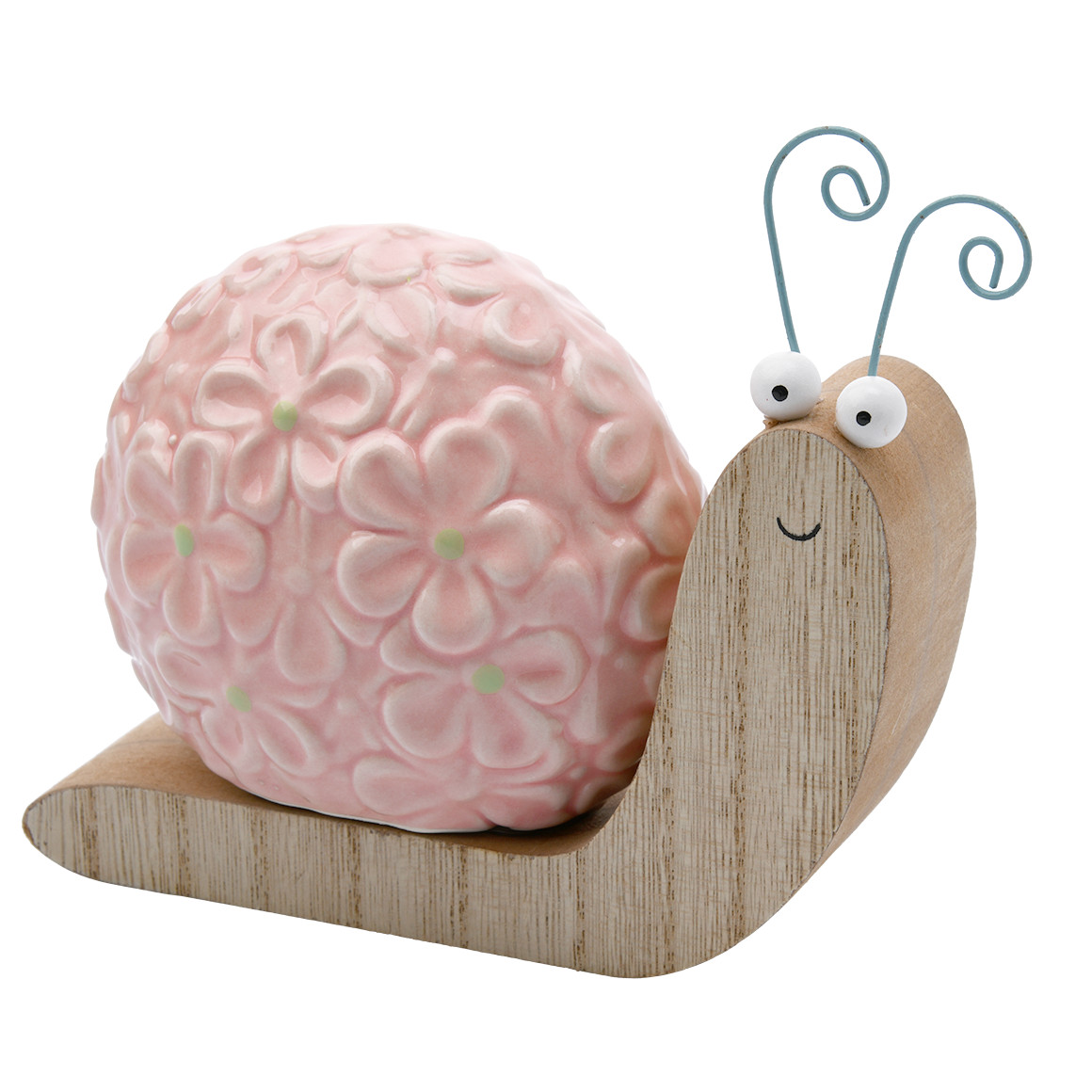 Decoratieve slak met keramische bloem