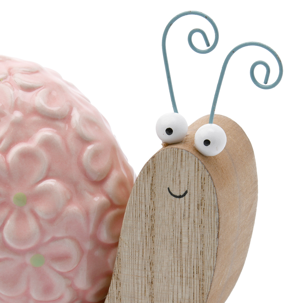 Decoratieve slak met keramische bloem