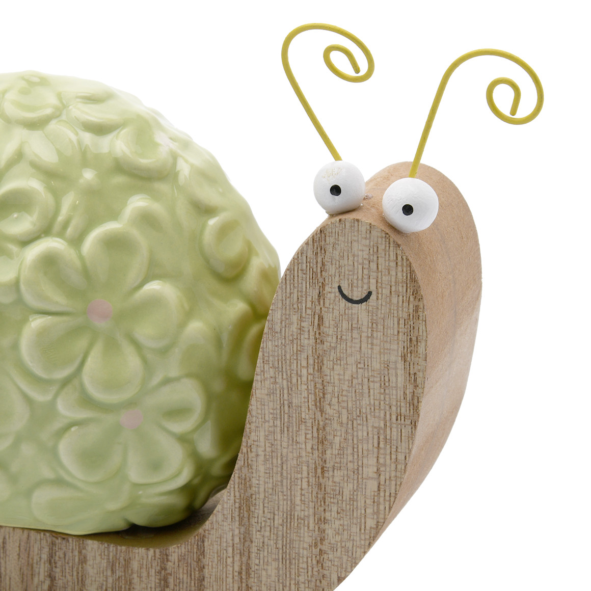 Decoratieve slak met keramische bloem