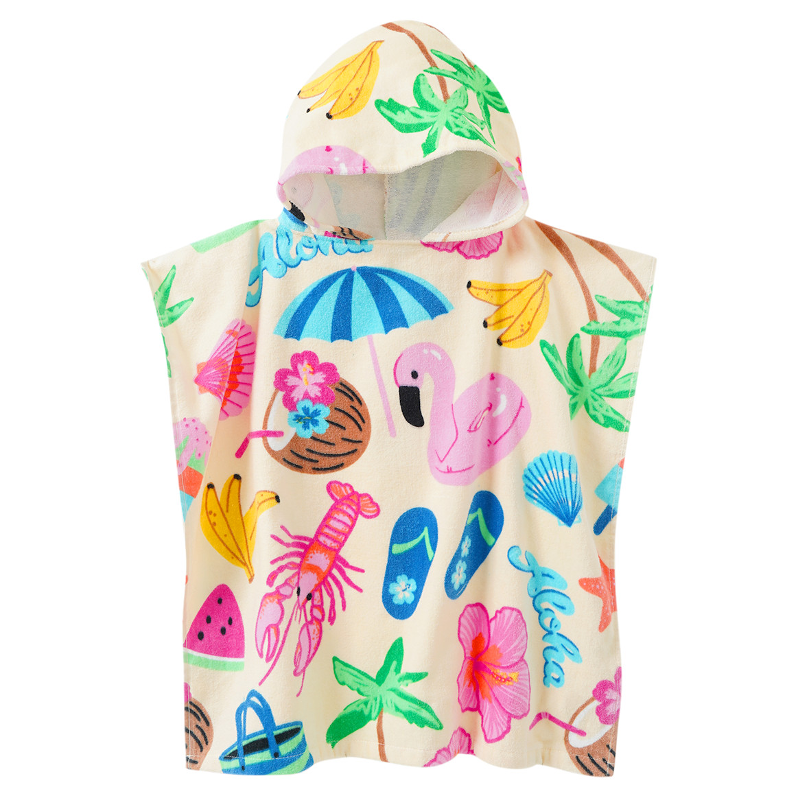 Kinder Badeponcho mit sommerlichen Motiven