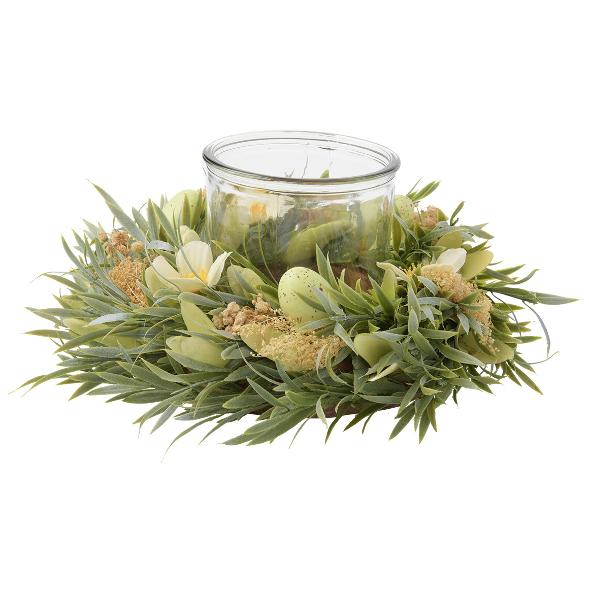 Decoratieve krans met windlicht