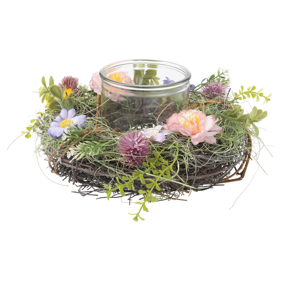 Decoratieve krans met windlicht