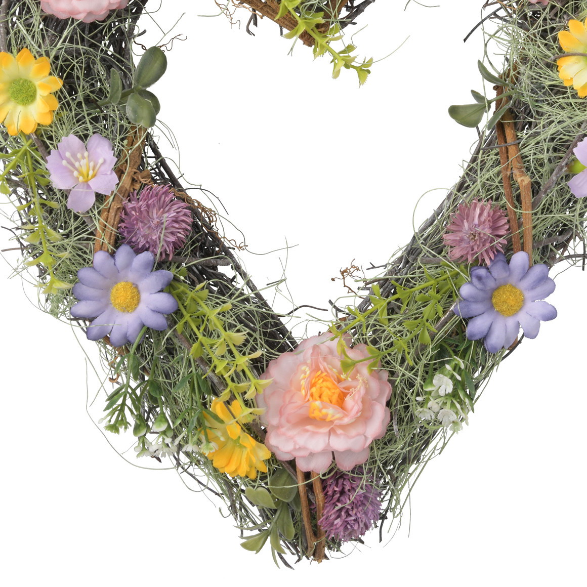 Decoratieve hanger hart met kunstbloemen