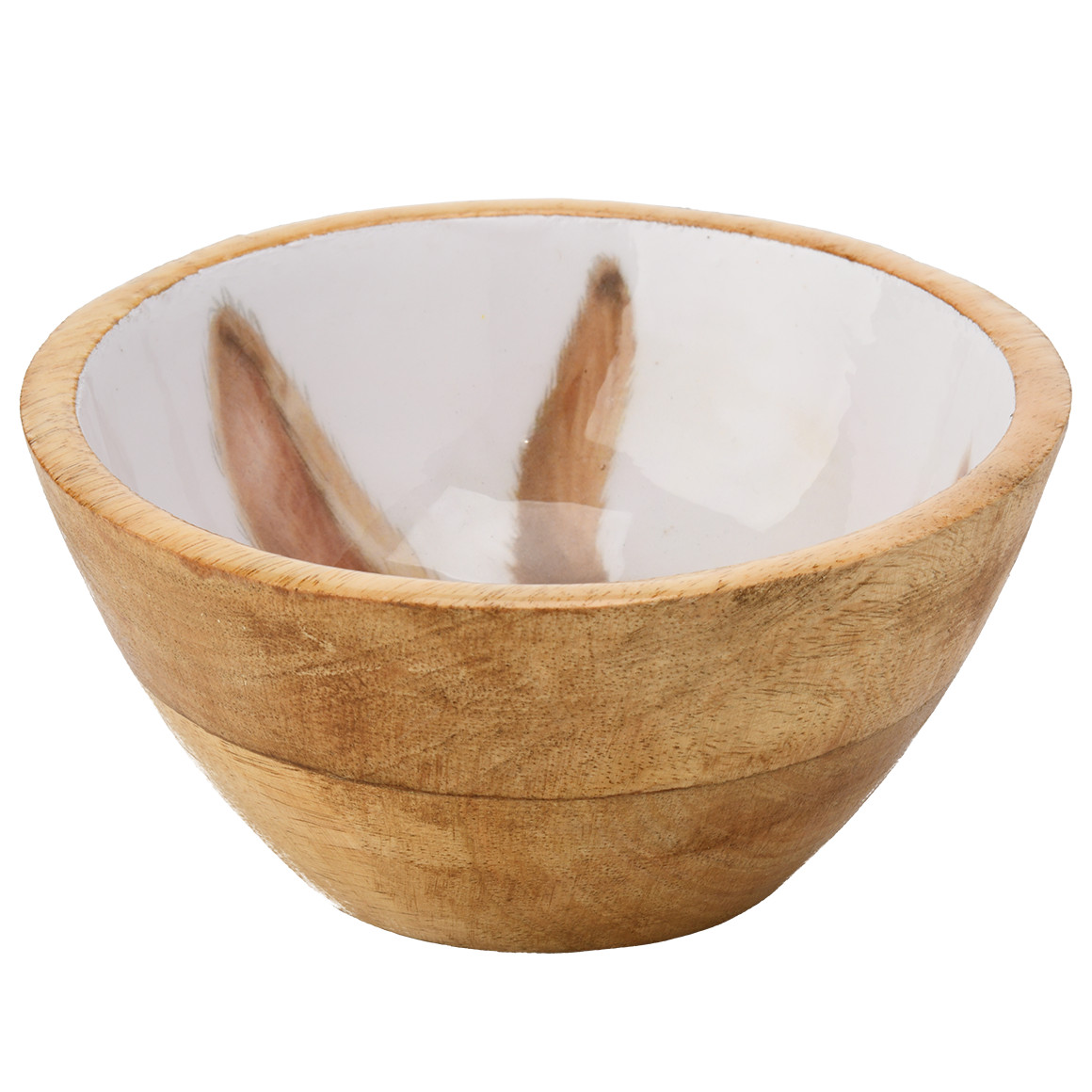 Holzschale mit Hasen-Motiv