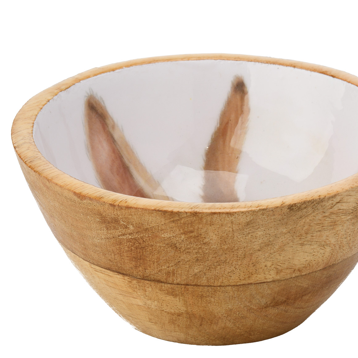 Holzschale mit Hasen-Motiv