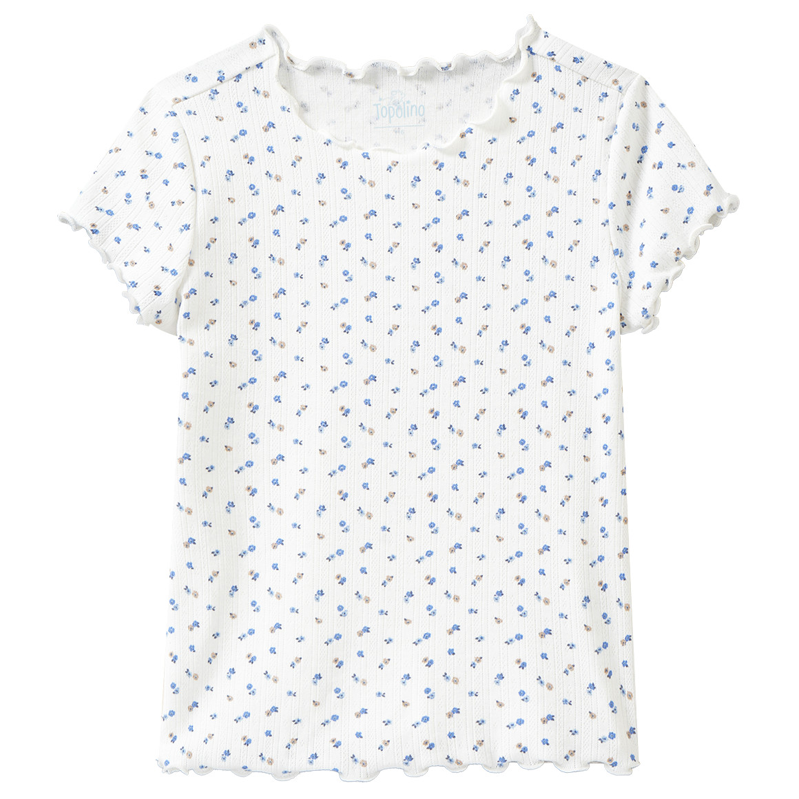 Mädchen T-Shirt mit Ajour-Muster