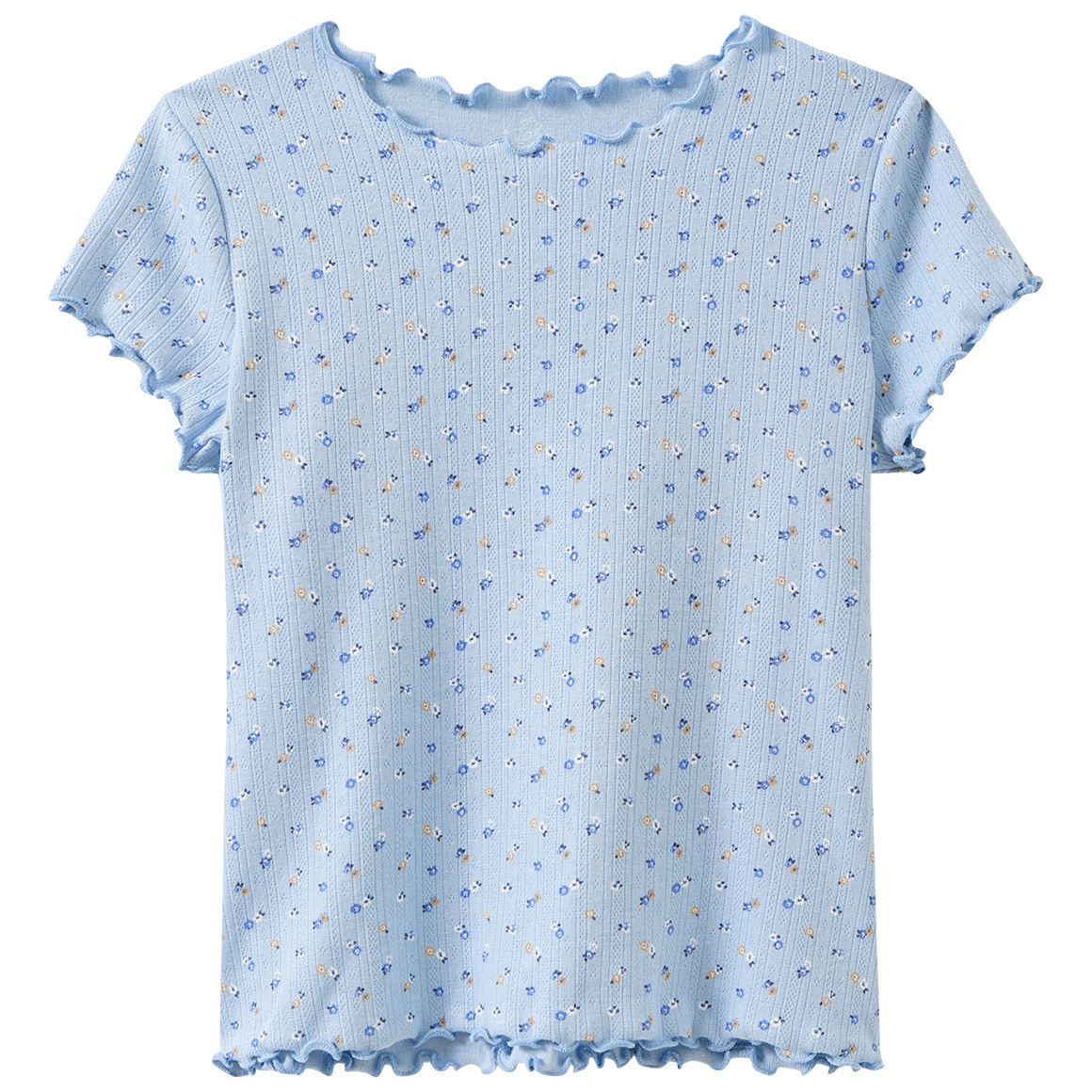 Mädchen T-Shirt mit Ajour-Muster