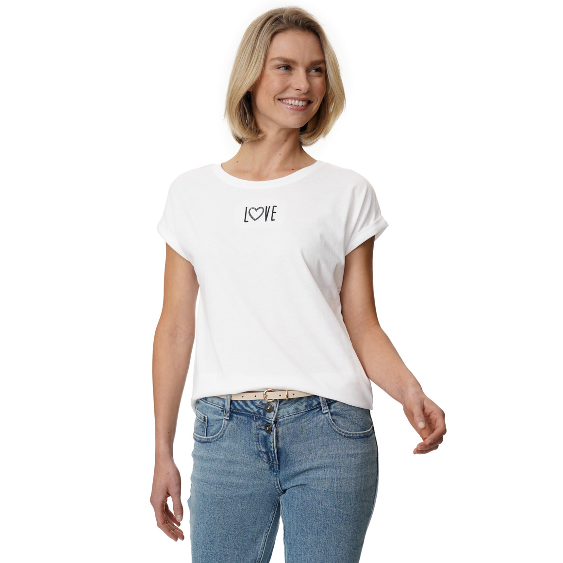 T-shirt voor dames in basic look