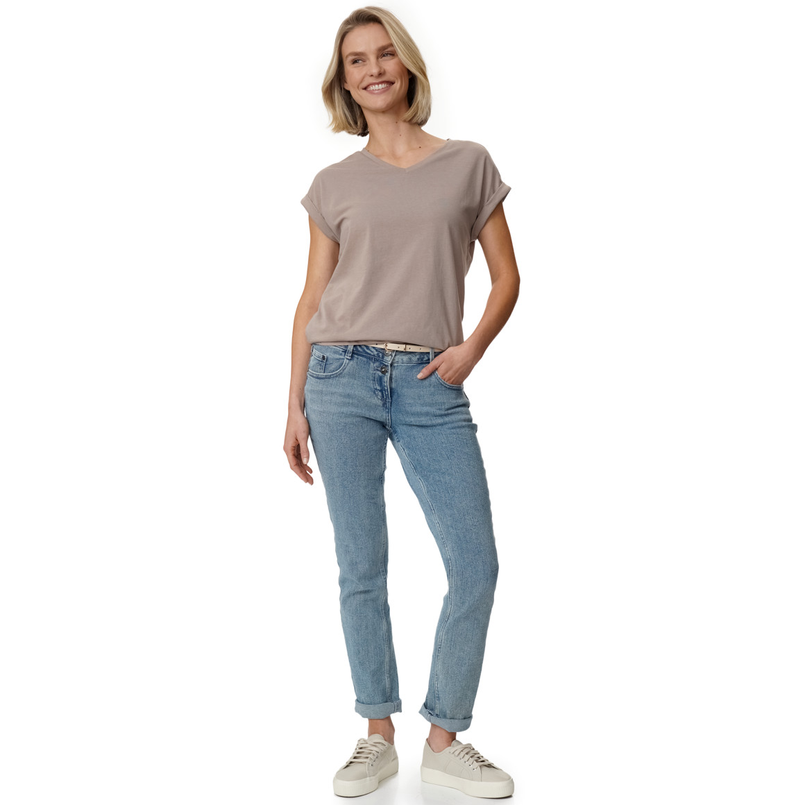 T-shirt voor dames in basic look