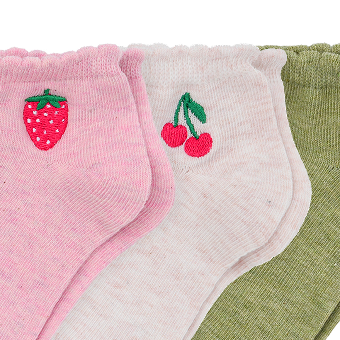 3 Paar Mädchen Sneaker-Socken mit Picot-Kante