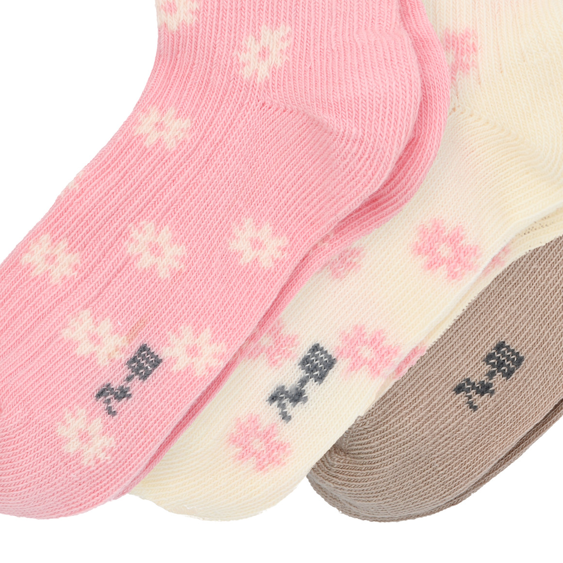 3 Paar Baby Kurzsocken mit Rolllsaum