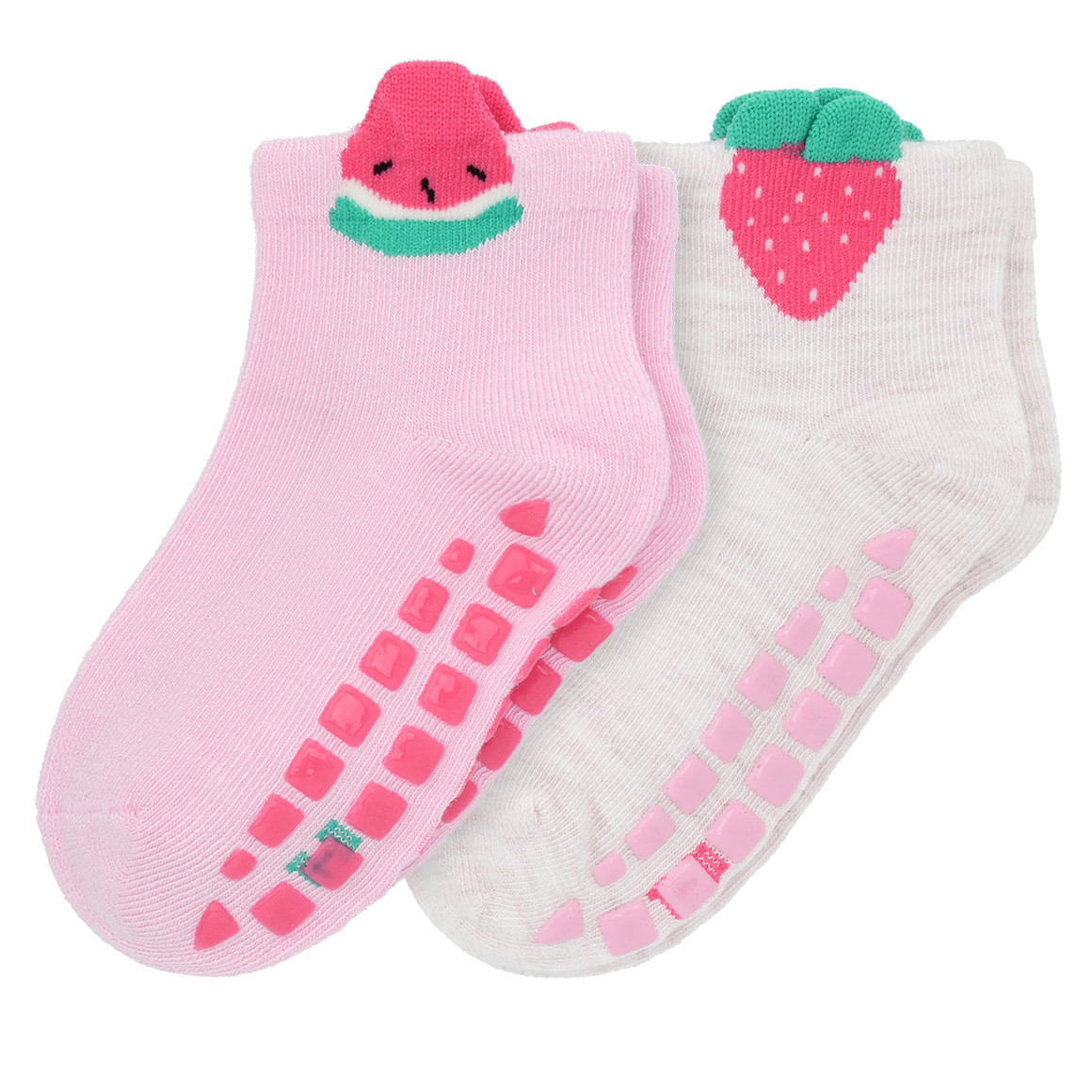 2 Paar Baby Sneaker-Socken mit ABS-Sohle