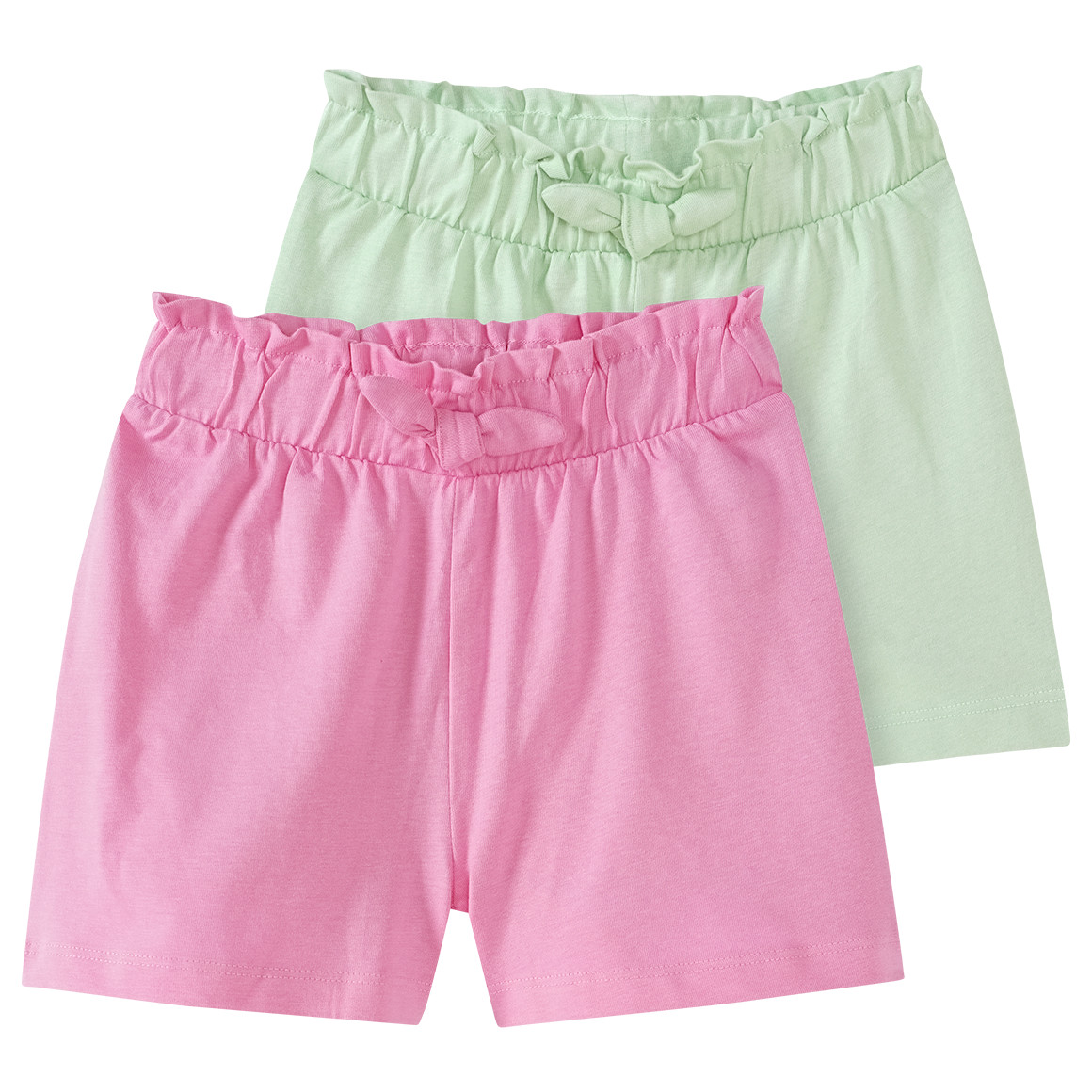 2 Baby Shorts mit Zierschleife