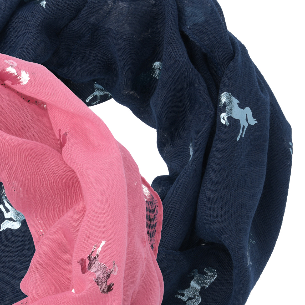 2 Mädchen Rundschals mit Allover-Print