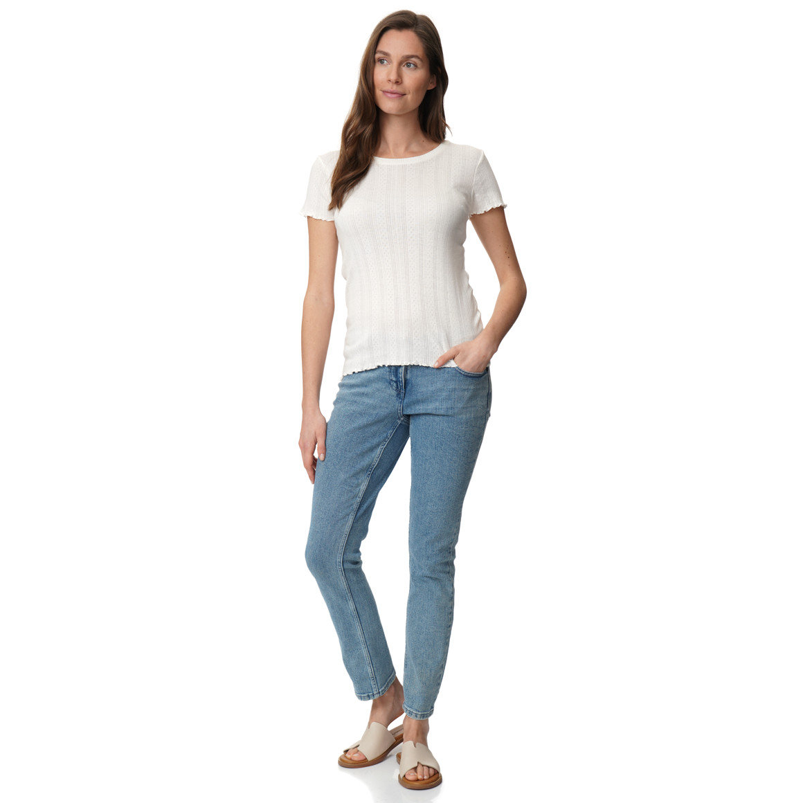 Dames T-shirt met ajourpatroon