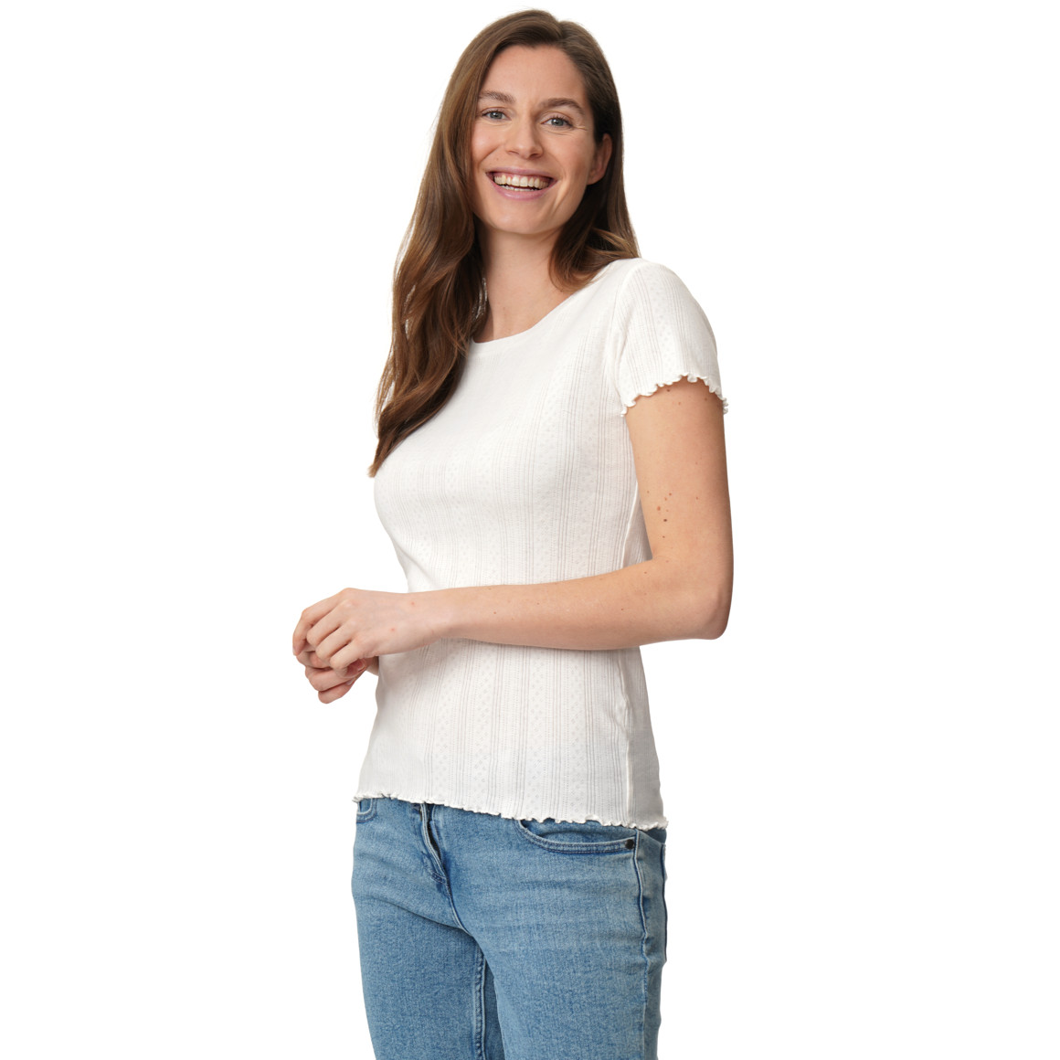 Dames T-shirt met ajourpatroon