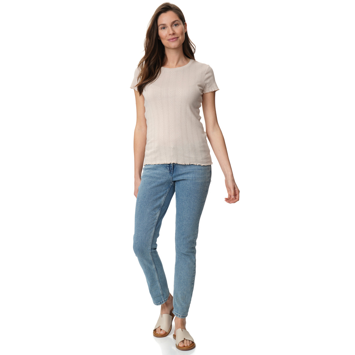 Dames T-shirt met ajour-patroon