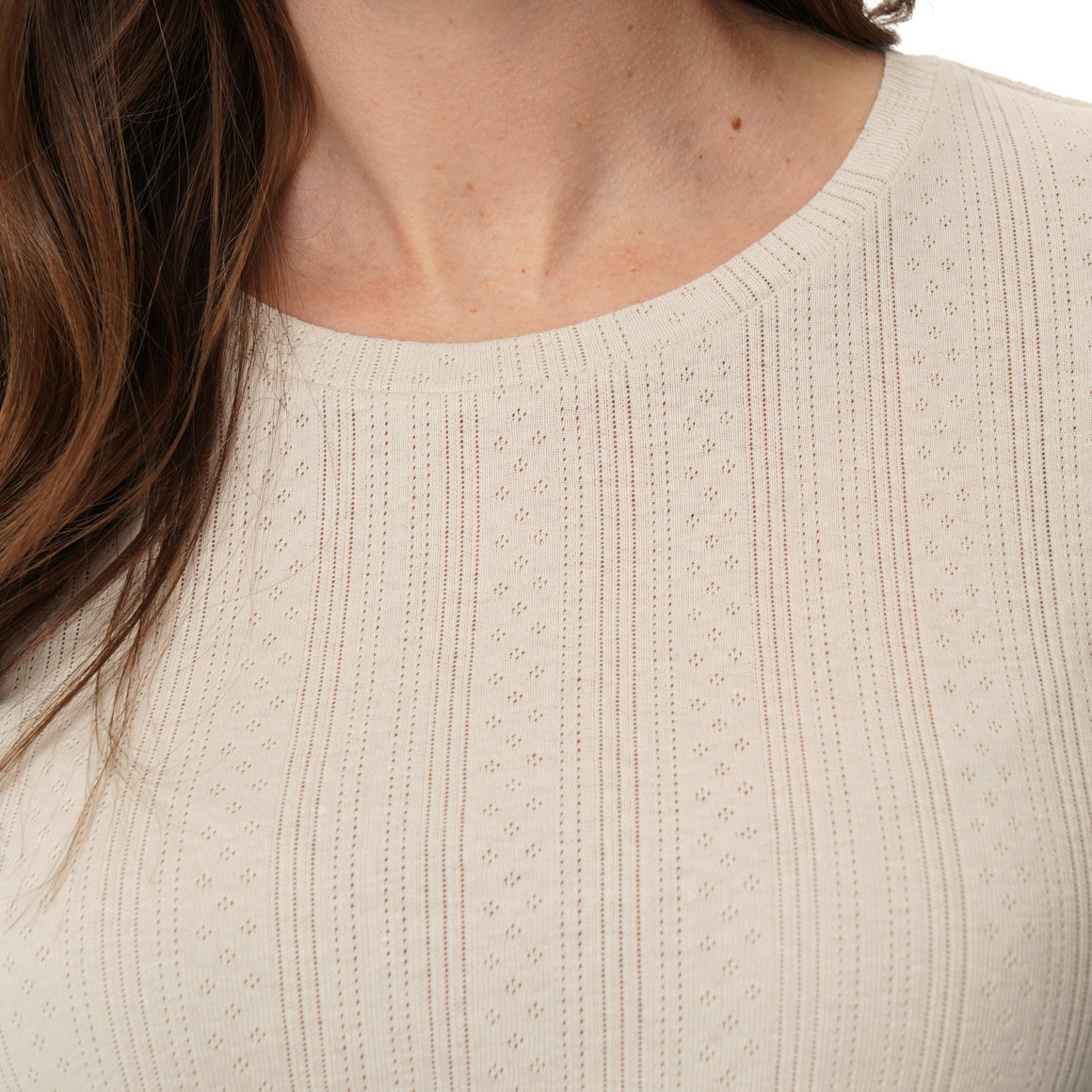 Dames T-shirt met ajour-patroon