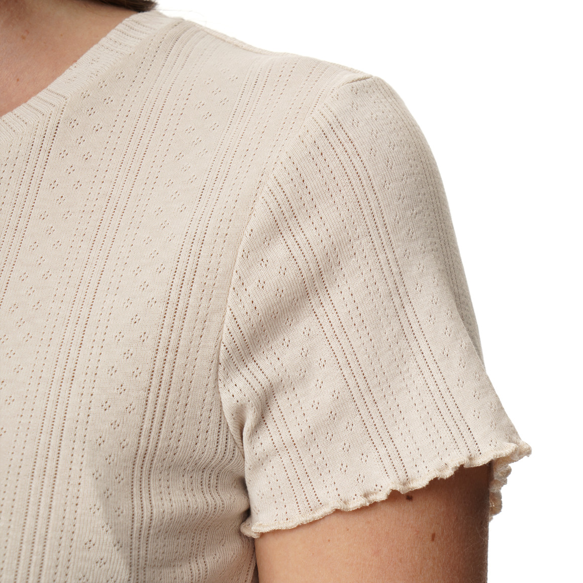 Dames T-shirt met ajour-patroon