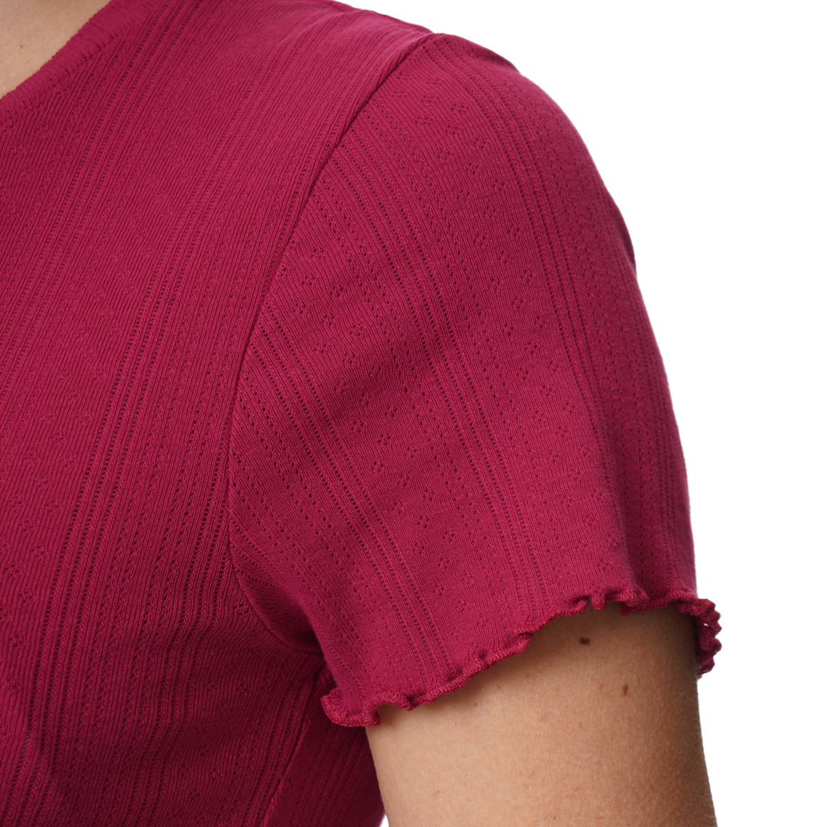 Dames T-shirt met ajour-patroon