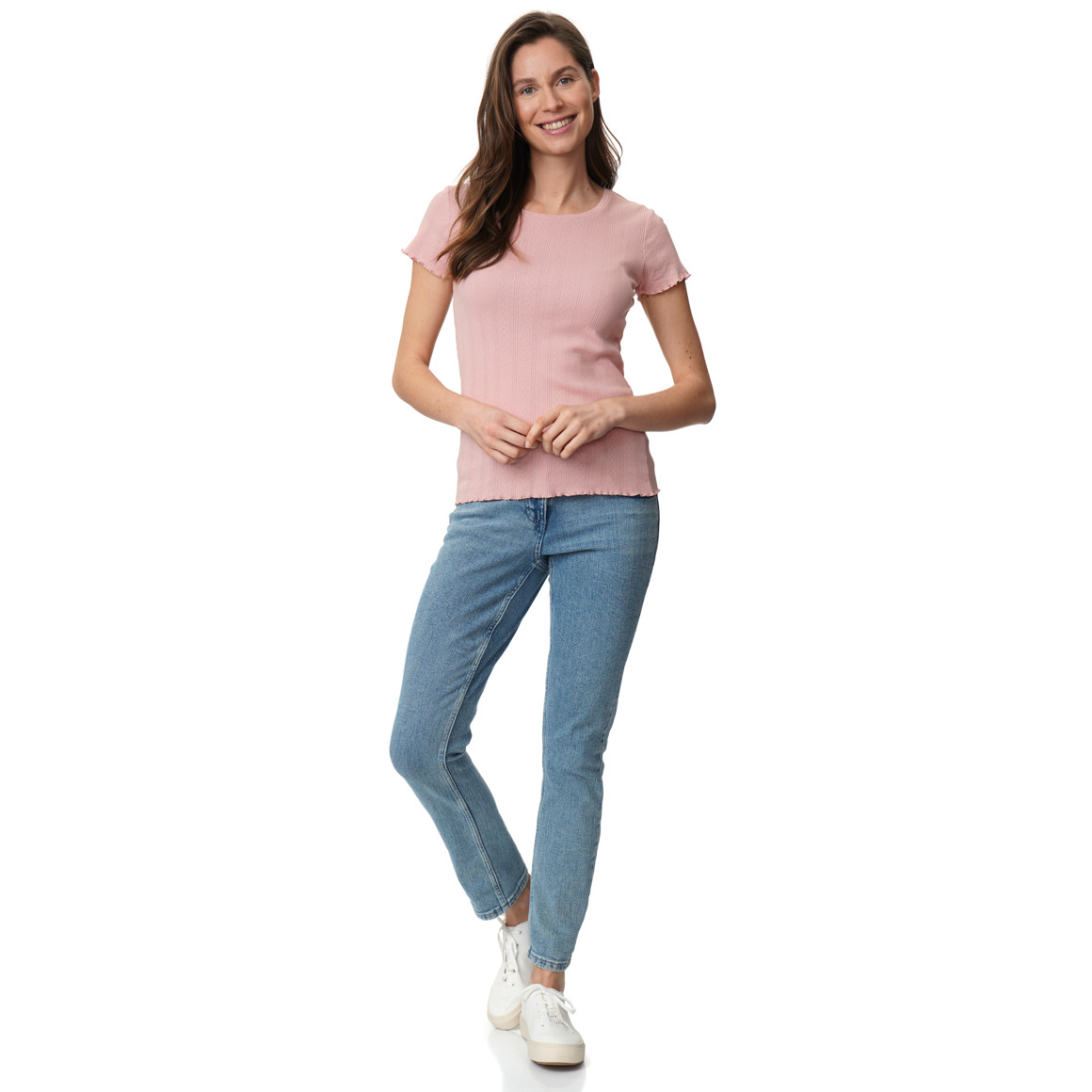 Dames T-shirt met ajour-patroon