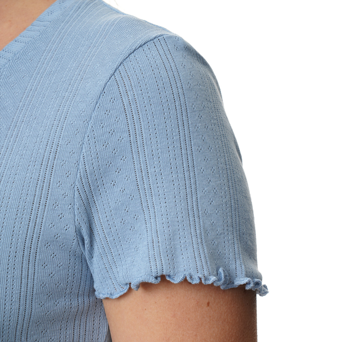 Dames T-shirt met ajour-patroon