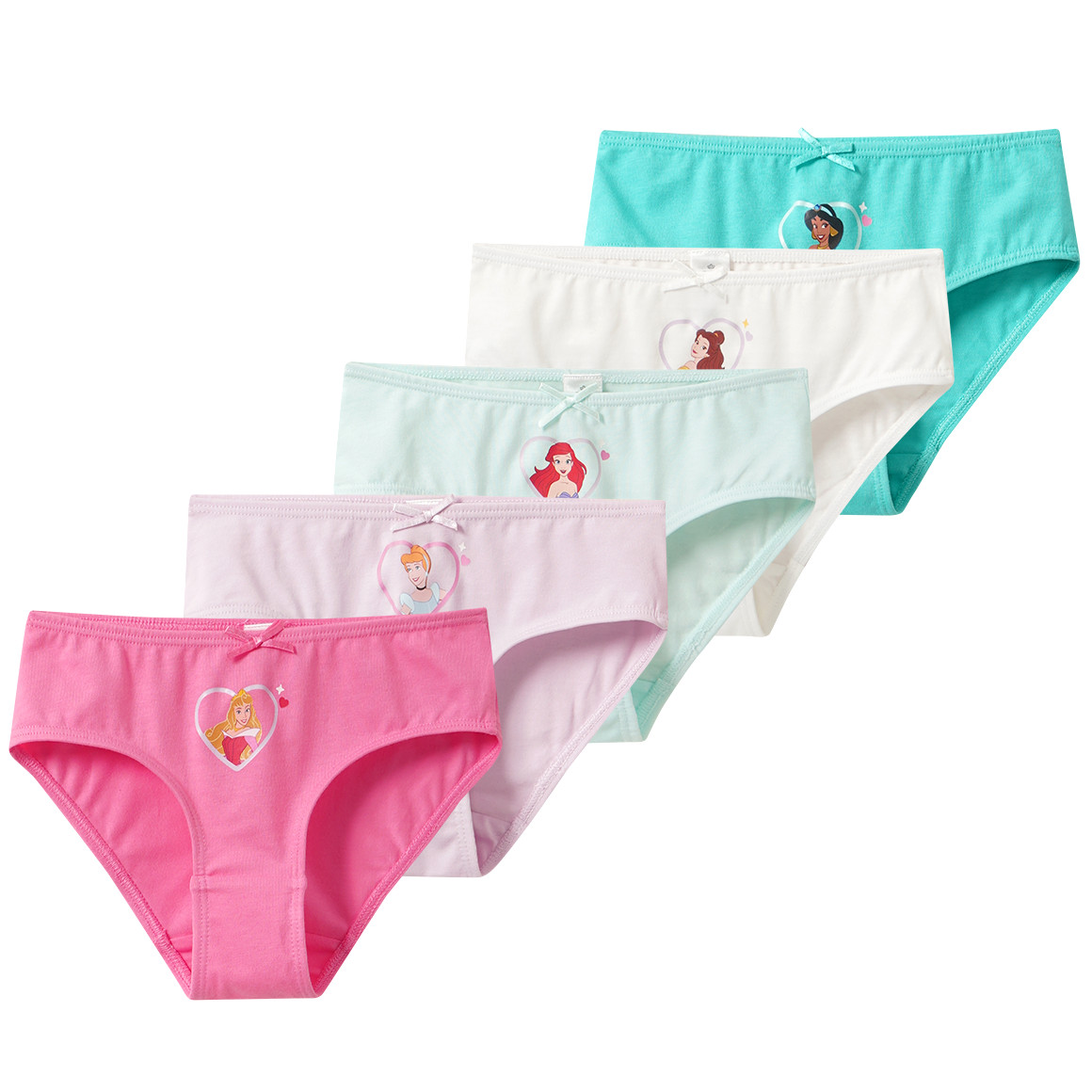 5 Disney Prinzessin Slips im Set