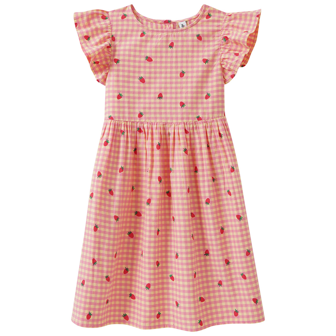 Meisjesjurk met aardbeienprint
