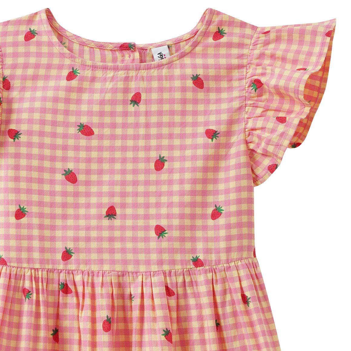 Meisjesjurk met aardbeienprint