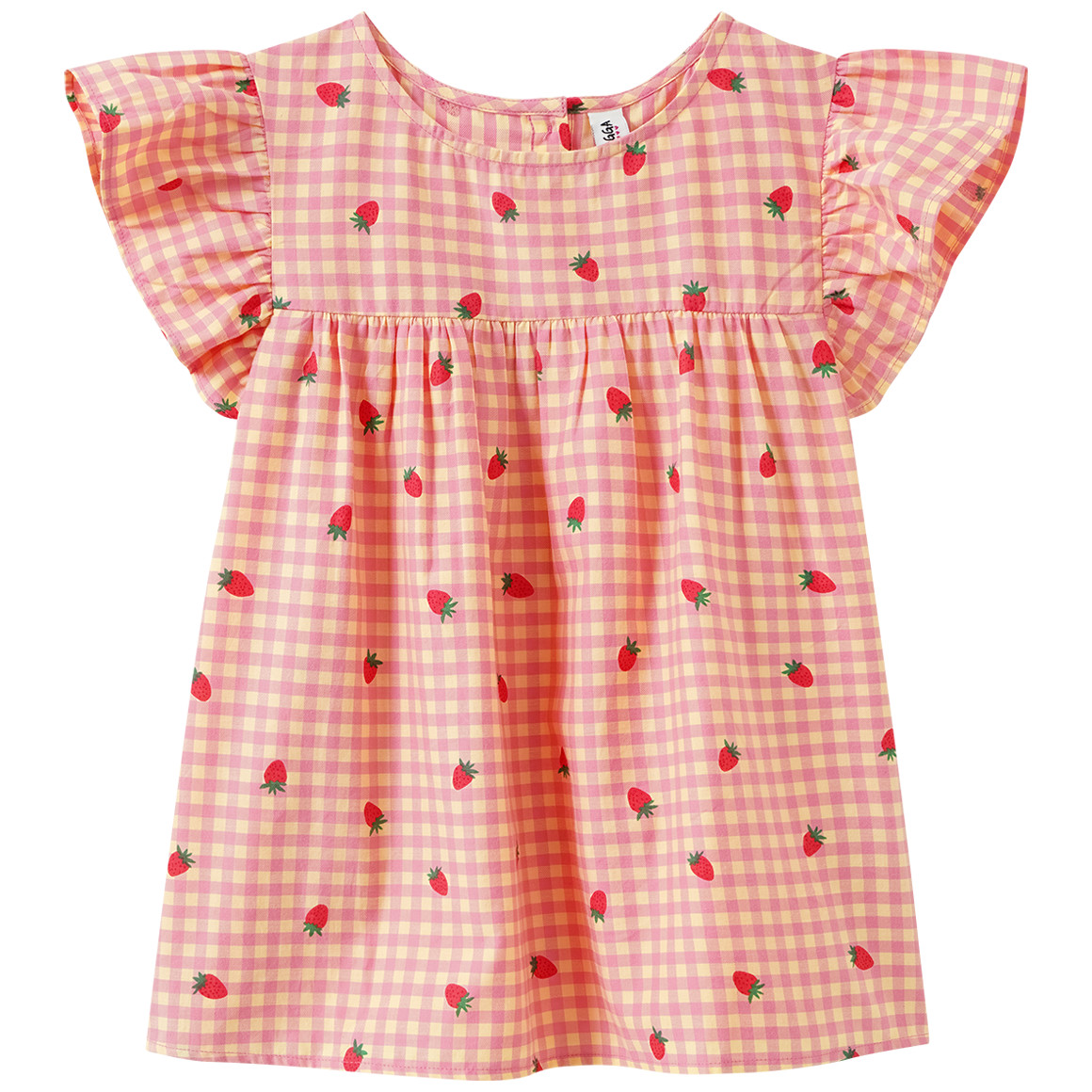 Mädchen Bluse mit Erdbeer-Print