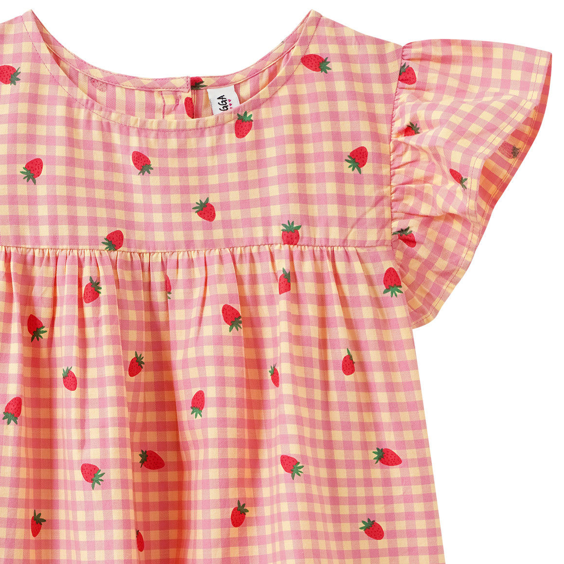 Mädchen Bluse mit Erdbeer-Print