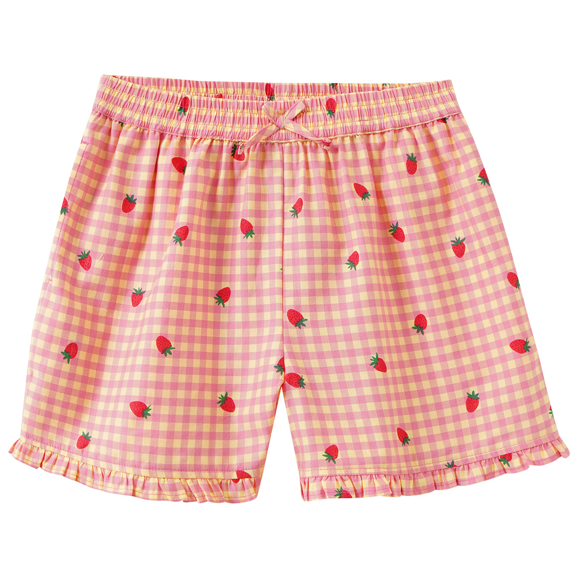 Meisjesshorts met aardbeiprint