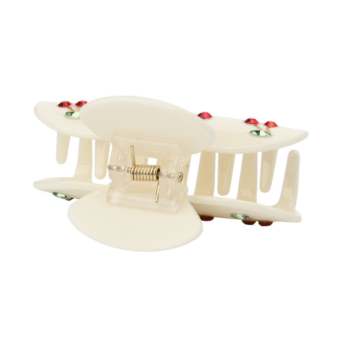 Haarklammer mit Kirsch-Motiven