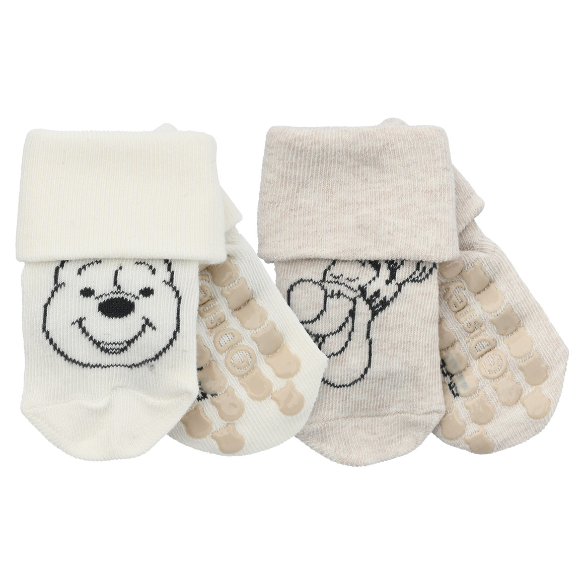 2 Paar Winnie Puuh Stoppersocken mit Umschlag