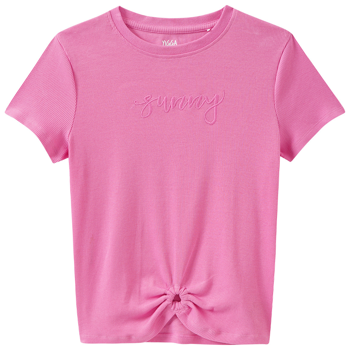Mädchen T-Shirt mit Rippstruktur