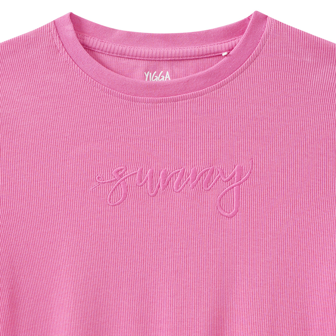 Mädchen T-Shirt mit Rippstruktur