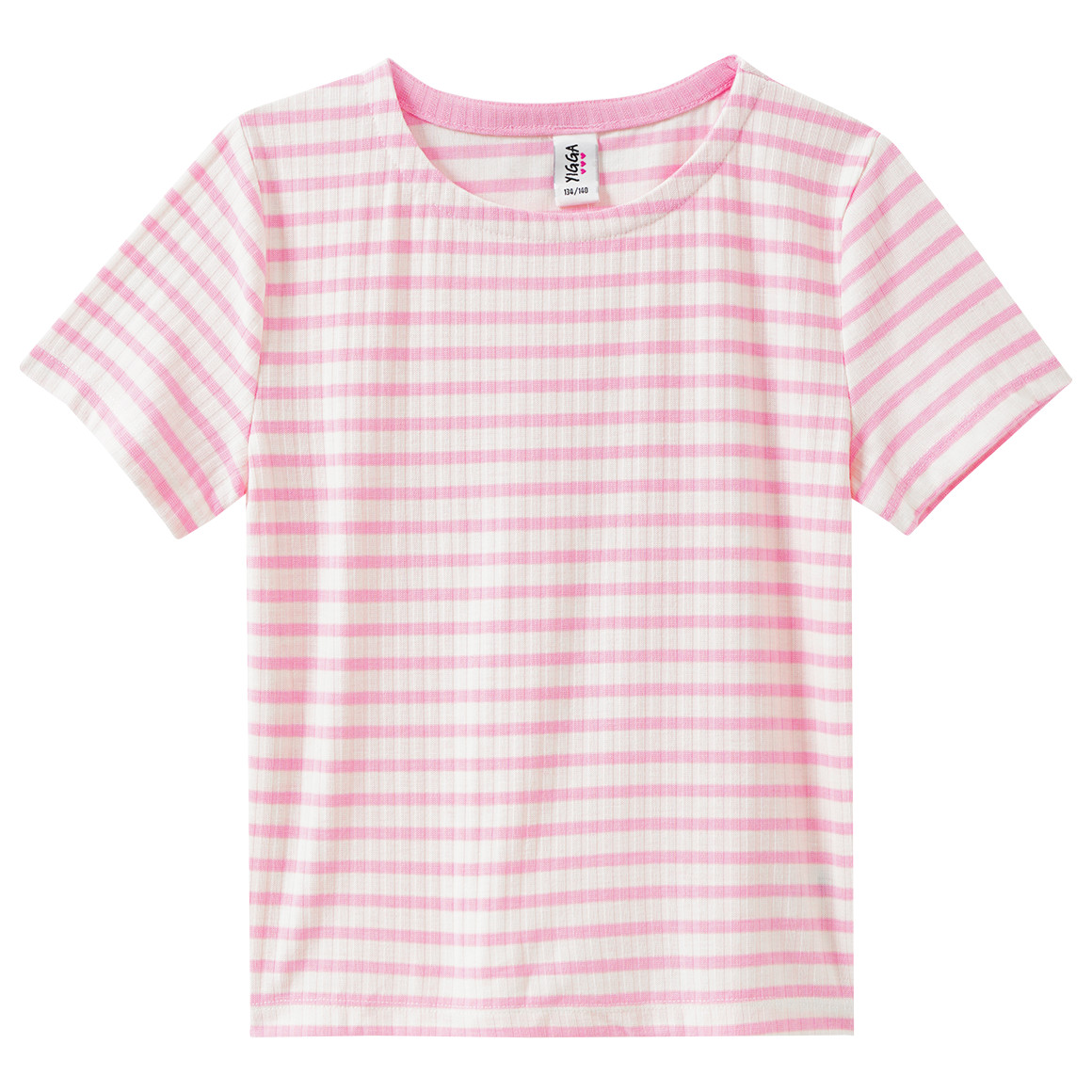 Mädchen T-Shirt mit Rippstruktur
