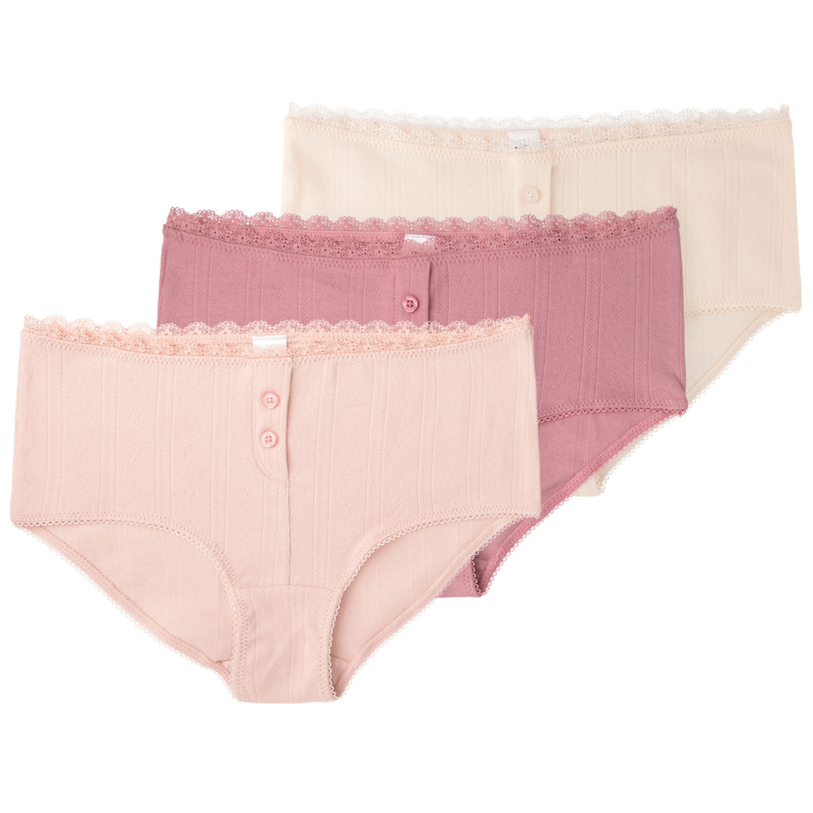 3 Damen Hipster mit Ajour-Muster