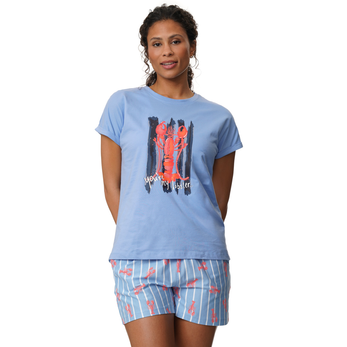 Damen Schlafshirt mit Hummer-Print