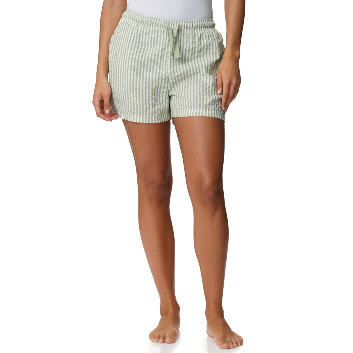 Damen Seersucker-Schlafshorts mit Streifen