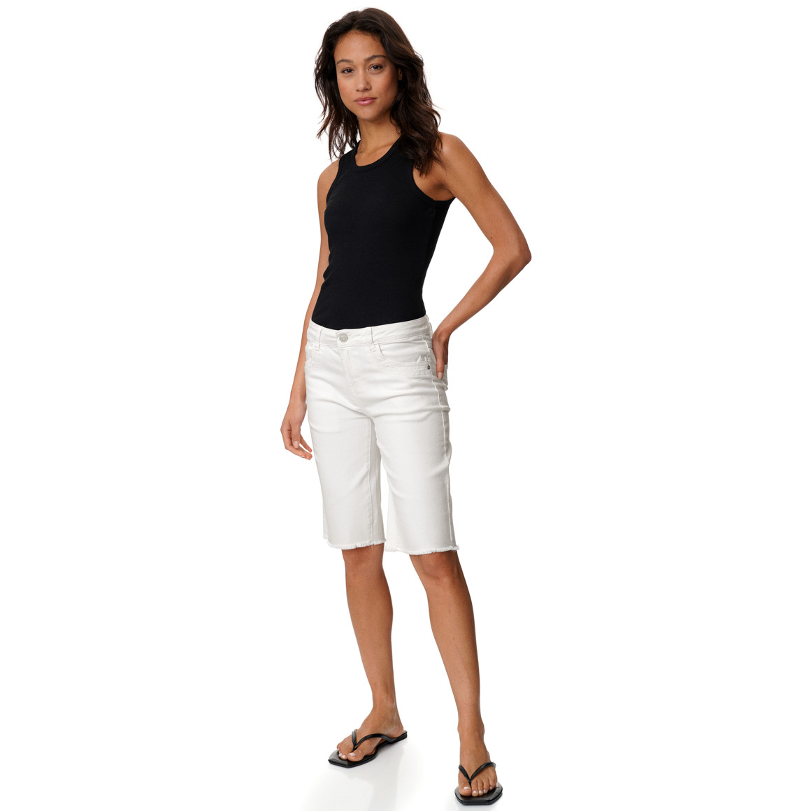 Damen Jeansshorts mit Knopf