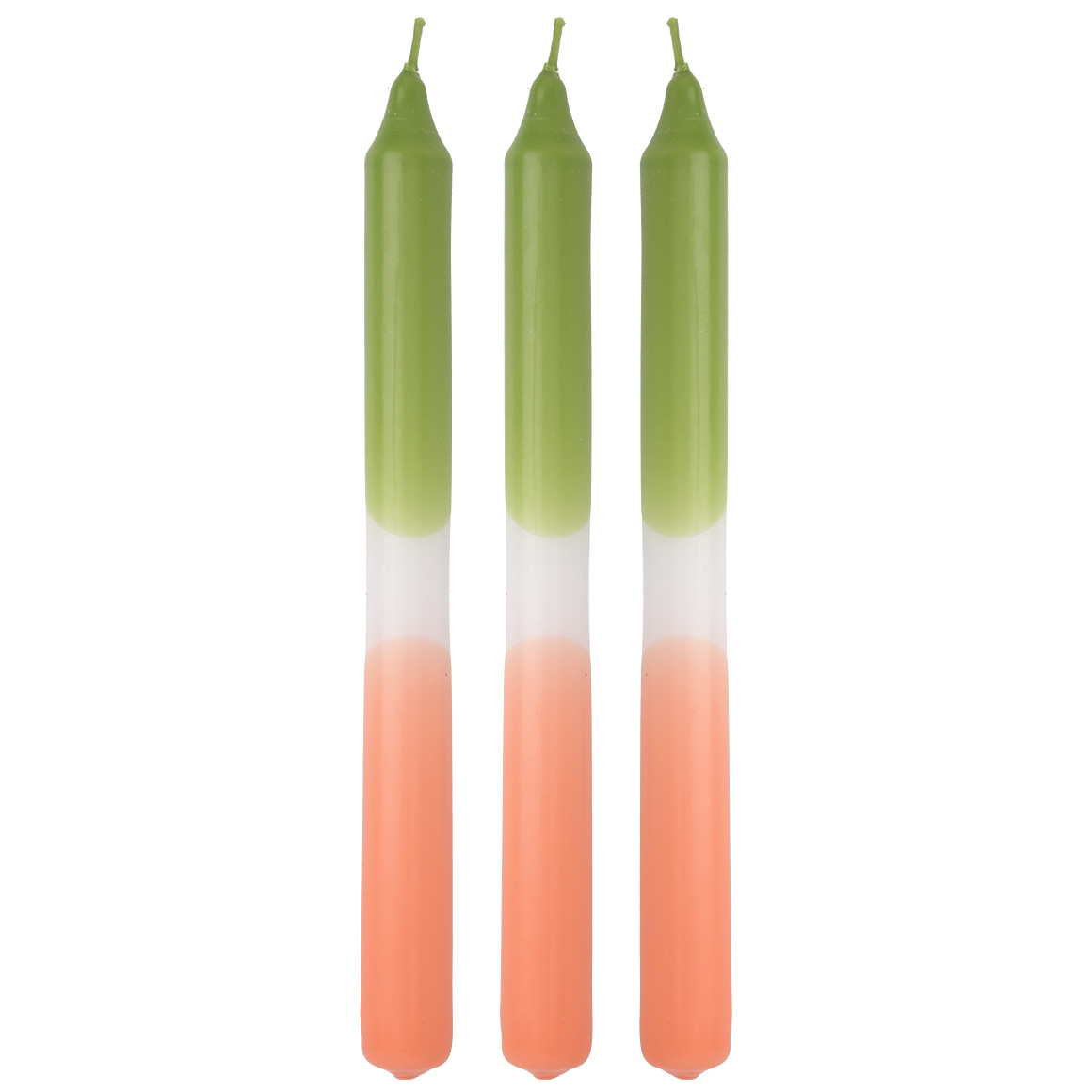 3 Stabkerzen in bunten Farben