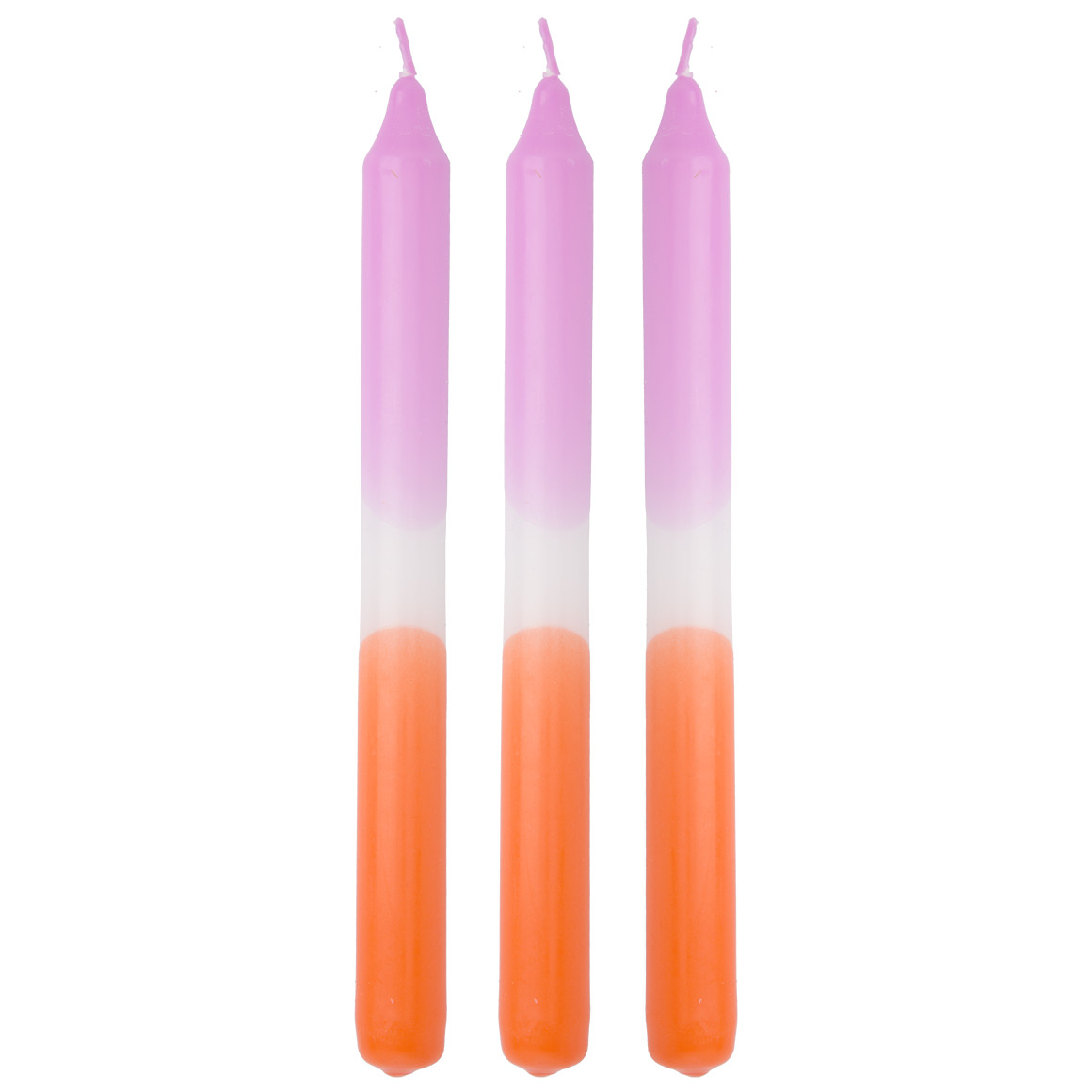 3 Stabkerzen in bunten Farben